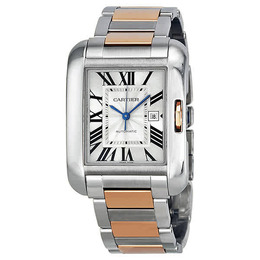 Cartier Tank Anglaise W5310037 Ladies Watch Rose Gold Steel Automatic