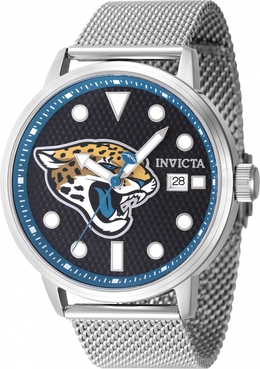 Invicta NFL Jacksonville Jaguars Mens Quartz Black Dial Watch (Art:47993)