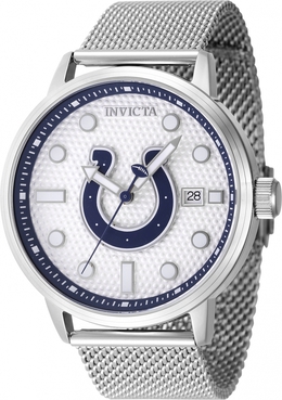 Men's Invicta NFL Colts Silver Dial Quartz Watch Model 47997