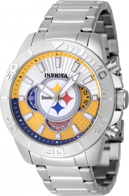 Invicta Nfl Pittsburgh Steelers Chronograph GMT Quartz Mens Watch Model 47933