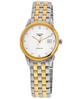 Longines Flagship Automatic White Diamond Dial Two Tone Women's Watch l4.374.3.27.7