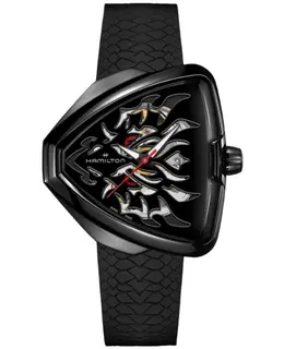 Hamilton Ventura Elvis80 Auto Black Dragon Dial Rubber Strap Men's Watch H24535332
