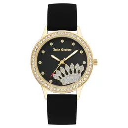 Juicy Couture jcjc1342gpbkac - Quartz Analog Watch with Metal Case and Silicone Bracelet