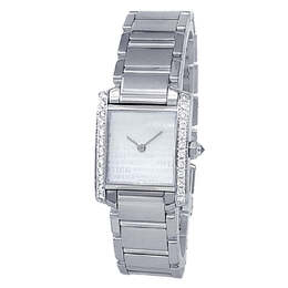 Pre-owned Cartier Tank Francaise Quartz Diamond Silver Dial Ladies Watch WE1024S3