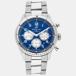 Breitling Men's Aviator Blue Stainless Steel Automatic Watch, AB0119131C1A1