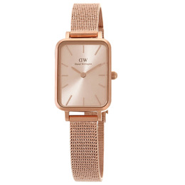 Daniel Wellington Quadro Quartz Rose Gold Dial Ladies Watch dw00100484
