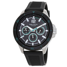 Nautica Nct Windros Multifunction Quartz Black Dial Mens Watch