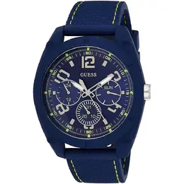 Guess Blue Rubber Analog Watch GUW1256G3AC with Dash Features