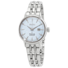 Seiko Presage SRE007J1: Ladies Automatic Watch, Blue Dial, Diamond Markers