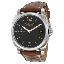 Panerai Radiomir 1940 Mens Black Dial Brown Leather Strap Watch PAM00514
