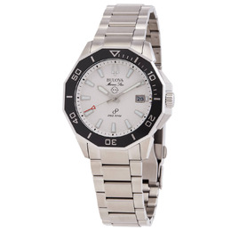 Bulova Marine Star HPQ Precisionist Quartz White Dial Mens Watch 96b426