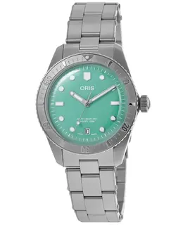 Oris Divers Sixty-Five Cotton Candy Automatic Green Dial Steel Unisex Watch with Ref. 0173377714057-0781918