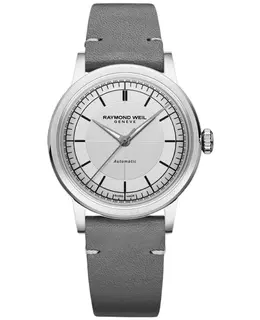 Raymond Weil Millesime Automatic Silver Dial Grey Leather Strap Women's Watch 2125-stc-65001