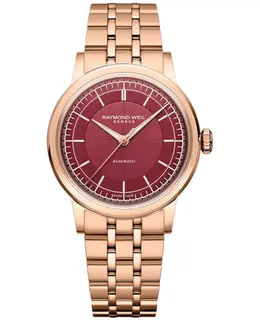 Raymond Weil Millesime Automatic Burgundy Dial Steel Women's Watch Model 2125-p5-45001