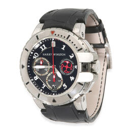 Harry Winston Mens Chronograph Automatic Ocean Collection Black Dial Watch - Preowned | Model: 410-MCA44WZ