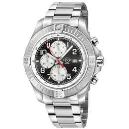 Gevril T38 Chronograph Quartz Black Dial Mens Watch 42800b