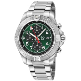 Gevril T38 Chronograph Quartz Green Dial Mens Watch 42802b
