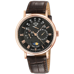 Gevril Maestro Quartz Moon Phase Grey Dial Mens Watch 43604