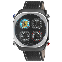 Gevril Quattro Quartz Black Dial Mens Watch 43402