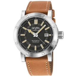 Gevril Flat Iron Automatic Black Dial Mens Watch 43700