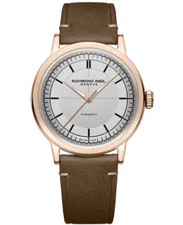 Raymond Weil Millesime Automatic Silver Dial Brown Leather Strap Men's Watch 2925-pc5-65001