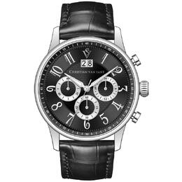 Christian Van Sant Heritage Chronograph Quartz Black Dial Mens Watch CV3940