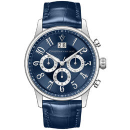 CV3941 - Christian Van Sant Heritage Chronograph Quartz Blue Dial Mens Watch