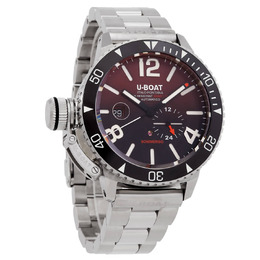 U-Boat Sommerso Automatic Red Dial Mens Watch - 9521/MT