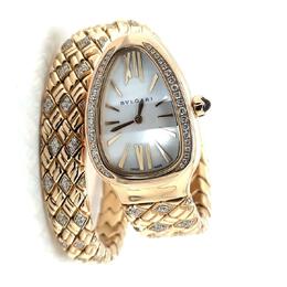 Pre-owned Bulgari Serpenti Spiga Quartz Diamond Ladies Watch 103747