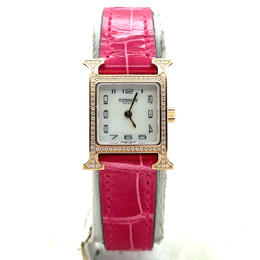 Pre-owned Hermes Heure H Diamond Mother of Pearl Dial Ladies Watch hh1.173