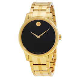 Movado Museum Classic Quartz Black Dial Mens Watch Model 0607535