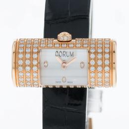 Corum Golden Tube Quartz Diamond Silver Dial Mens Watch V137/00970