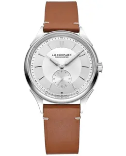 Chopard L.U.C Qualite Fleurier Automatic Silver Dial Leather Strap Men's Watch 168631-3001