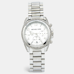Michael Kors Blair Wristwatch Silver Stainless Steel Crystal MK5165 Women's 39mm Quartz