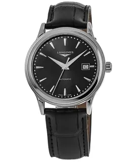 Longines Flagship Automatic Black Dial Leather Strap Men's Watch l4.984.4.59.2