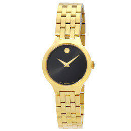 Movado Veturi Quartz Black Dial Ladies Watch Model 0608046