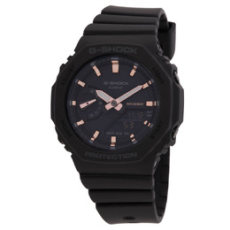 Casio G-Shock gma-s2100-1a Ladies' Watch, 12/24-Hour Analog-Digital Hybrid with World Time, Alarm, Stopwatch Functions, Black Dial