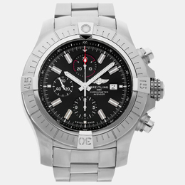 Breitling Super Avenger Men's Wristwatch, Black Stainless Steel 48mm Automatic A13375101B1A1