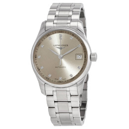 Longines Master Automatic Diamond Brown Dial Ladies Watch L2.357.4.07.6