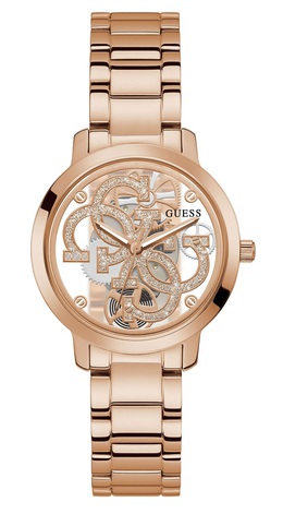 Guess Women's Elegant Quartz Watch with Rose Gold Tone and Mineral Crystal