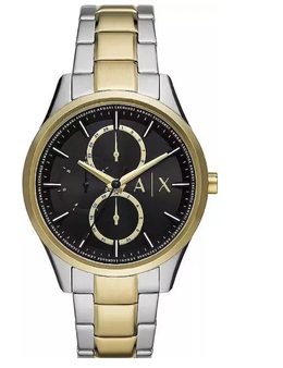 Armani Exchange ax1865 Men's Chronograph Watch - Black Dial with Gold Stainless Steel Bezel