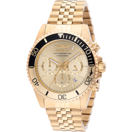 Invicta Pro Diver Chronograph Quartz Gold Dial Mens Watch Model 48118