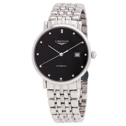 Longines Elegant Automatic Diamond Black Dial Mens Watch L4.910.4576