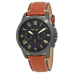 Fossil Grant Chronograph FS5241: Black Dial Mens Watch with Stainless Steel Case
