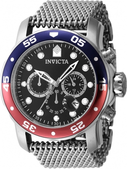 Product: Invicta Pro Diver Chronograph GMT Quartz Black Dial Pepsi Bezel Mens Watch [47630]
