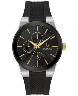 Мужские часы с хронографом Modern Millennia, черный силиконовый ремешок, 41 мм Bulova, черный 16029361 | black