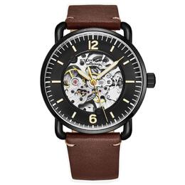 Stuhrling Автоматические часы Mantra Skeleton, 42 мм, с кожаным ремешком STÜHRLING Original, коричневый m190638097722 | brown