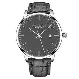 Stuhrling Мужские классические кварцевые часы Rasa с кожаным ремешком STÜHRLING Original, серый m190638070626 | grey