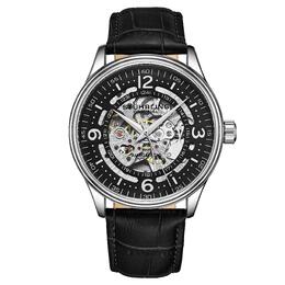 Stuhrling Дания, автоматические часы-скелетон, 42 мм, с кожаным ремешком STÜHRLING Original, черный m190638098187 | black