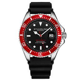 Stuhrling Depthmaster Кварцевые дайверские часы 42 мм с каучуковым ремешком STÜHRLING Original, красный m190638092994 | red